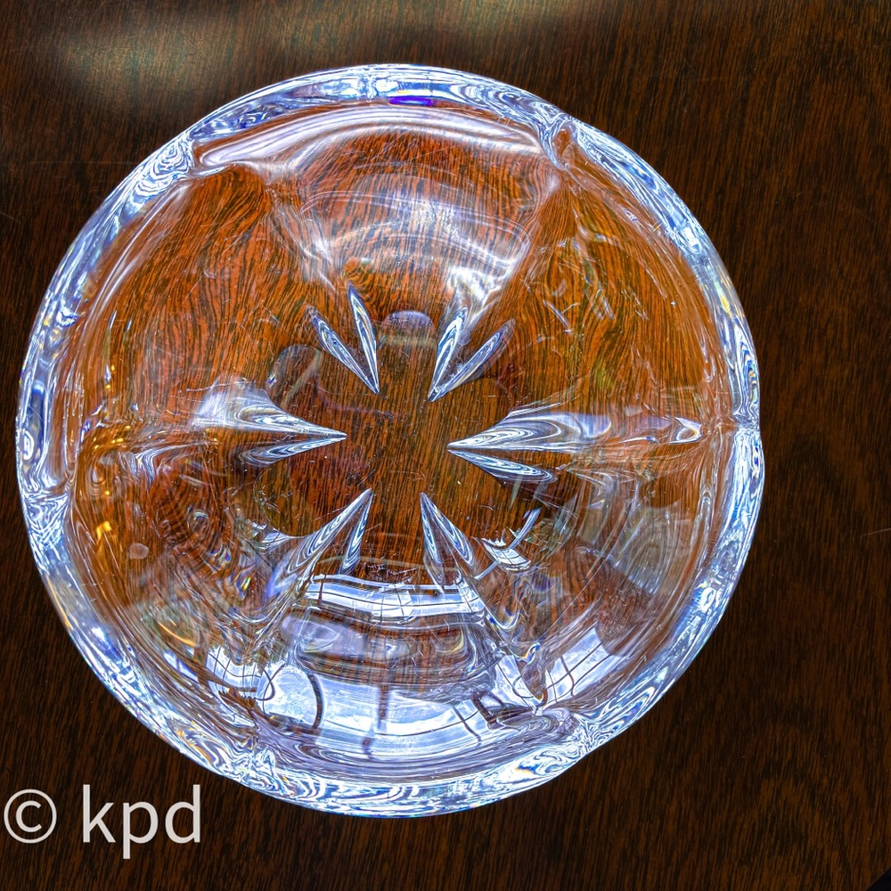 Crystal Ashtray or Catch-All Dish, Heavy Starburst Cut, 7” Wide